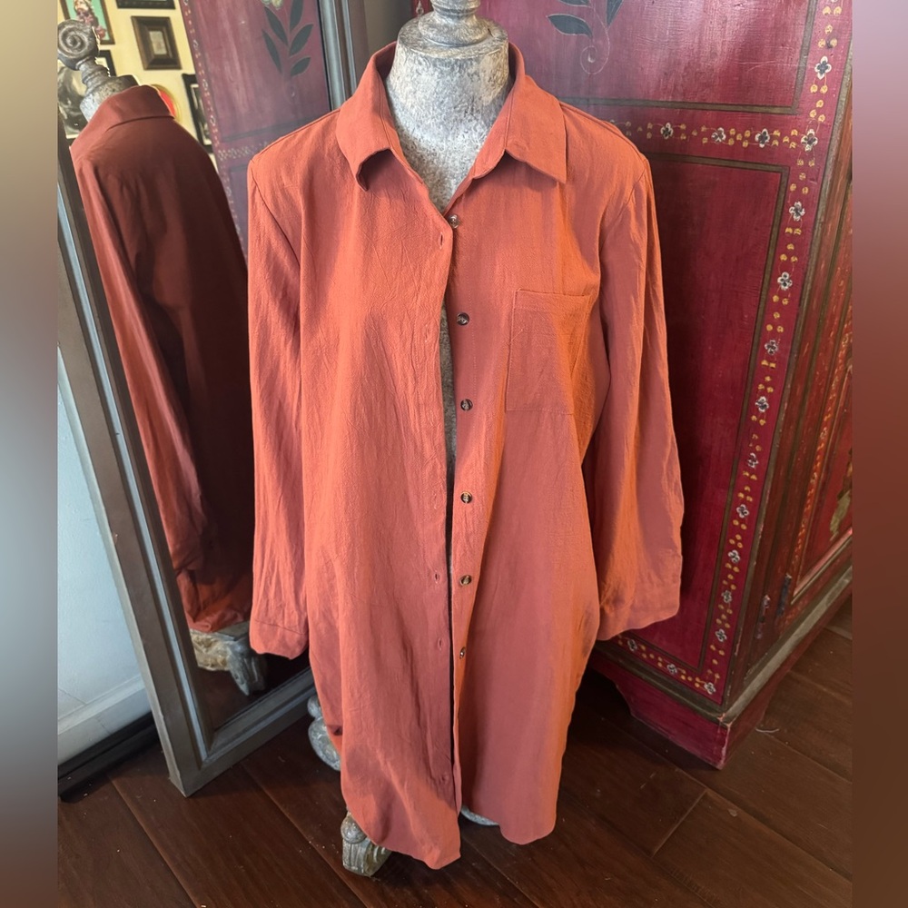 Linen blend over shirt shacket